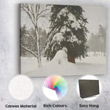 Snow Laden Pine Tree Minimalist Winter Forest Canvas Wall Art Print Decor Picture Ready to Hang