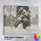 Impressionist Snow Covered Evergreen Pine Forest Winter Landscape Canvas Wall Art Print Decor Picture Ready to Hang