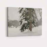 Snow Covered Evergreen Tree Soft Winter Landscape Canvas Wall Art Print Decor Picture Ready to Hang