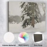 Snow Covered Evergreen Tree Soft Winter Landscape Canvas Wall Art Print Decor Picture Ready to Hang