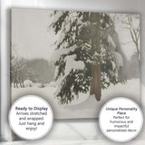 Snow Covered Evergreen Tree Soft Winter Landscape Canvas Wall Art Print Decor Picture Ready to Hang