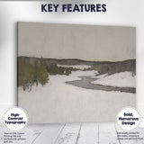 Peaceful Meandering Frozen River Snowy Countryside Landscape Canvas Wall Art Print Decor Picture Ready to Hang