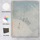 Japanese Minimalist Snowfall Calligraphy Winter Landscape Canvas Wall Art Print Decor Picture Ready to Hang