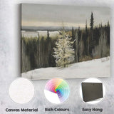 Atmospheric Snow Covered Pine Forest Winter Panorama Canvas Wall Art Print Decor Picture Ready to Hang