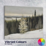 Atmospheric Snow Covered Pine Forest Winter Panorama Canvas Wall Art Print Decor Picture Ready to Hang