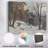 Impressionist Snow Covered Woodland Winter Landscape Canvas Wall Art Print Decor Picture Ready to Hang