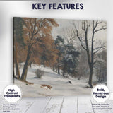 Impressionist Snow Covered Woodland Winter Landscape Canvas Wall Art Print Decor Picture Ready to Hang