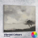 Minimalist Monochrome Windswept Lone Tree Stormy Sky Landscape Canvas Wall Art Print Decor Picture Ready to Hang