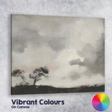 Minimalist Monochrome Twin Trees Dramatic Cloudscape Landscape Canvas Wall Art Print Decor Picture Ready to Hang