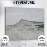 Soft Neutral Snow Covered Mountain Plateau Landscape Canvas Wall Art Print Decor Picture Ready to Hang