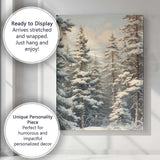 Watercolour Snow Covered Pine Forest Winter Landscape Canvas Wall Art Print Decor Picture Ready to Hang