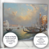 Impressionist Winter Venice Gondola Canal Cityscape Canvas Wall Art Print Decor Picture Ready to Hang