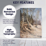 Winter Birch Woodland Path Soft Neutral Landscape Canvas Wall Art Print Decor Picture Ready to Hang