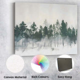 Abstract Misty Pine Forest Watercolour Woodland Landscape Canvas Wall Art Print Decor Picture Ready to Hang