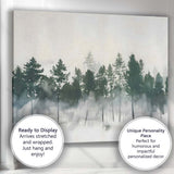 Abstract Misty Pine Forest Watercolour Woodland Landscape Canvas Wall Art Print Decor Picture Ready to Hang