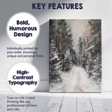 Snow Covered Forest Trail Moody Winter Woodland Canvas Wall Art Print Decor Picture Ready to Hang