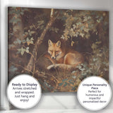 Woodland Red Fox Resting Among Forest Foliage Nature Canvas Wall Art Print Decor Picture Ready to Hang