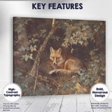 Woodland Red Fox Resting Among Forest Foliage Nature Canvas Wall Art Print Decor Picture Ready to Hang