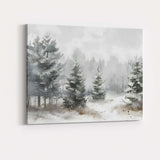 Watercolour Snowy Woodland Frosted Tree Landscape Canvas Wall Art Print Decor Picture Ready to Hang
