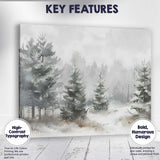 Minimalist Snowy Evergreen Forest Watercolour Landscape Canvas Wall Art Print Decor Picture Ready to Hang