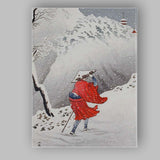 Traditional Japanese Winter Traveller Snowstorm Ukiyoe Style Canvas Wall Art Print Decor Picture Ready to Hang