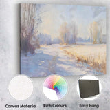 Impressionist Frosty Country Lane Winter Morning Landscape Canvas Wall Art Print Decor Picture Ready to Hang