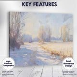 Impressionist Frosty Country Lane Winter Morning Landscape Canvas Wall Art Print Decor Picture Ready to Hang