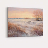Pastel Winter Sunset Snowy Field Landscape Canvas Wall Art Print Decor Picture Ready to Hang