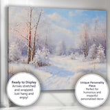 Bright Snow Covered Forest Path Winter Landscape Canvas Wall Art Print Decor Picture Ready to Hang