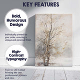 Elegant Bare Winter Tree Neutral Watercolour Botanical Canvas Wall Art Print Decor Picture Ready to Hang