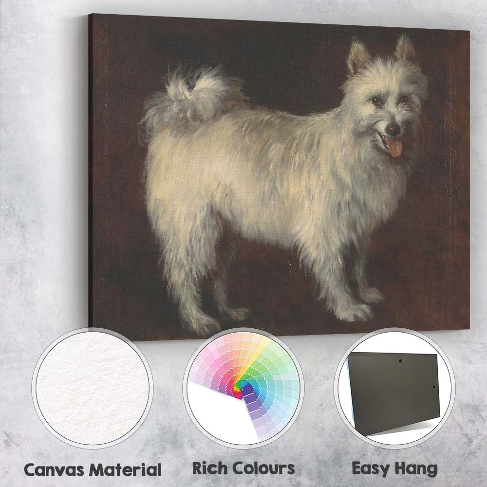 White Highland Terrier Dog Portrait Traditional Oil Painting Canvas Wall Art Print Decor Picture Ready to Hang