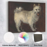 White Highland Terrier Dog Portrait Traditional Oil Painting Canvas Wall Art Print Decor Picture Ready to Hang