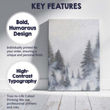 Misty Snowy Pine Forest Landscape With Flying Birds Canvas Wall Art Print Decor Picture Ready to Hang