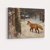 Woodland Red Fox Snowy Winter Forest Wildlife Canvas Wall Art Print Decor Picture Ready to Hang