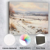 Peaceful Snow Covered Countryside Meadow Landscape Canvas Wall Art Print Decor Picture Ready to Hang