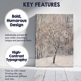 Textured Winter Tree In Snowy Woodland Canvas Wall Art Print Decor Picture Ready to Hang