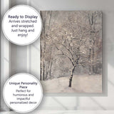 Textured Winter Tree In Snowy Woodland Canvas Wall Art Print Decor Picture Ready to Hang