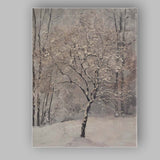 Elegant Frosted Winter Woodland Bare Tree Canvas Wall Art Print Decor Picture Ready to Hang
