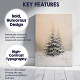Snow Covered Evergreen Pine Trees Minimalist Winter Landscape Canvas Wall Art Print Decor Picture Ready to Hang
