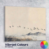 Minimalist Flying Birds Winter Wetland Ink Wash Landscape Canvas Wall Art Print Decor Picture Ready to Hang