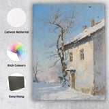 Snow Covered Farmhouse Bare Tree Rural Winter Scene Canvas Wall Art Print Decor Picture Ready to Hang