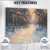 Snow Covered Forest Path Winter Sunrise Impressionist Landscape Canvas Wall Art Print Decor Picture Ready to Hang