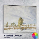 Minimalist Watercolour Snowy Countryside Lone Tree Landscape Canvas Wall Art Print Decor Picture Ready to Hang