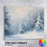 Dreamy Snow Covered Forest Watercolour Winter Wonderland Canvas Wall Art Print Decor Picture Ready to Hang