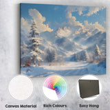 Majestic Snow Capped Mountain Winter Valley Landscape Canvas Wall Art Print Decor Picture Ready to Hang