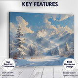 Majestic Snow Capped Mountain Winter Valley Landscape Canvas Wall Art Print Decor Picture Ready to Hang