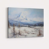 Soft Blue Snow Capped Mountain Alpine Winter Landscape Canvas Wall Art Print Decor Picture Ready to Hang