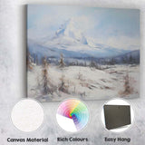 Minimalist Snow Capped Mountain Winter Panorama Landscape Canvas Wall Art Print Decor Picture Ready to Hang