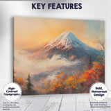 Autumn Mount Fuji Landscape Colourful Scenic Painting Canvas Wall Art Print Decor Picture Ready to Hang