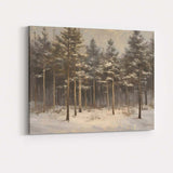 Tall Pine Forest Snowfall Woodland Winter Nature Canvas Wall Art Print Decor Picture Ready to Hang
